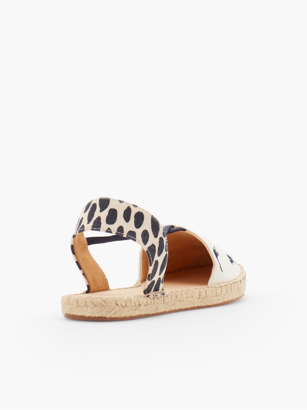 Talbots Ivy Espadrille Slingback Sandal Flats - Navy Embroidered Giraffes (11) - Picture 2 of 10